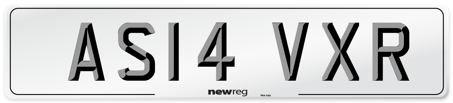 AS14 VXR Number Plate from New Reg